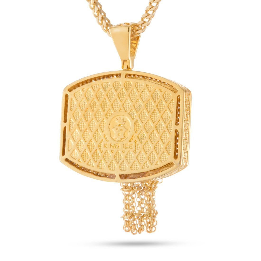 Basketball Necklace in 14K Gold / 1.3" by King Ice