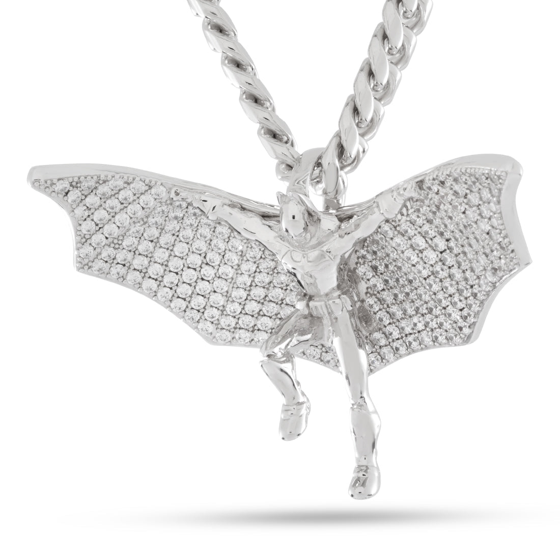 Batman x King Ice - Batman Necklace in White Gold / 2" by King Ice
