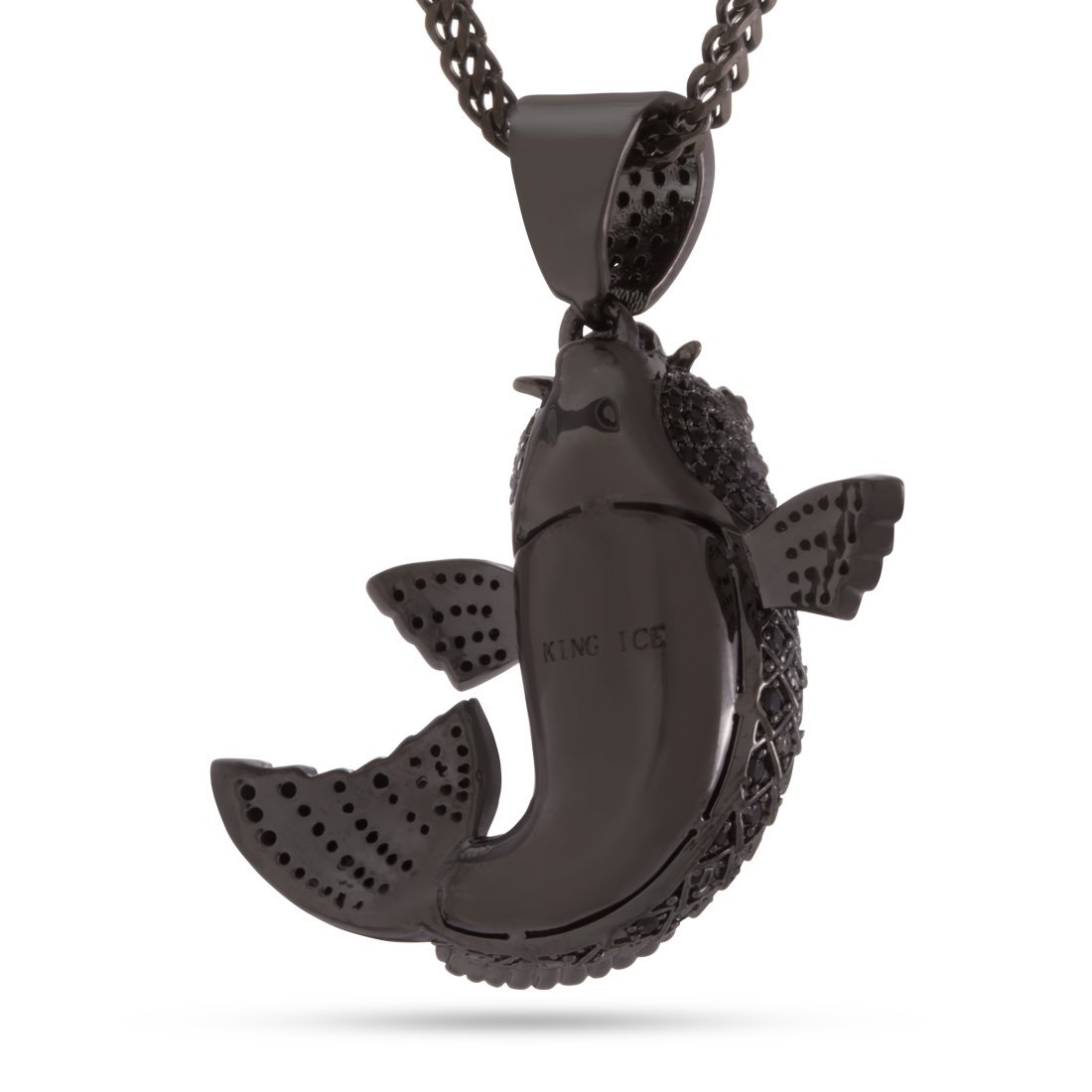 Black Gold Utsurimono Koi Fish Necklace in Black Gold / 2.1" by King Ice