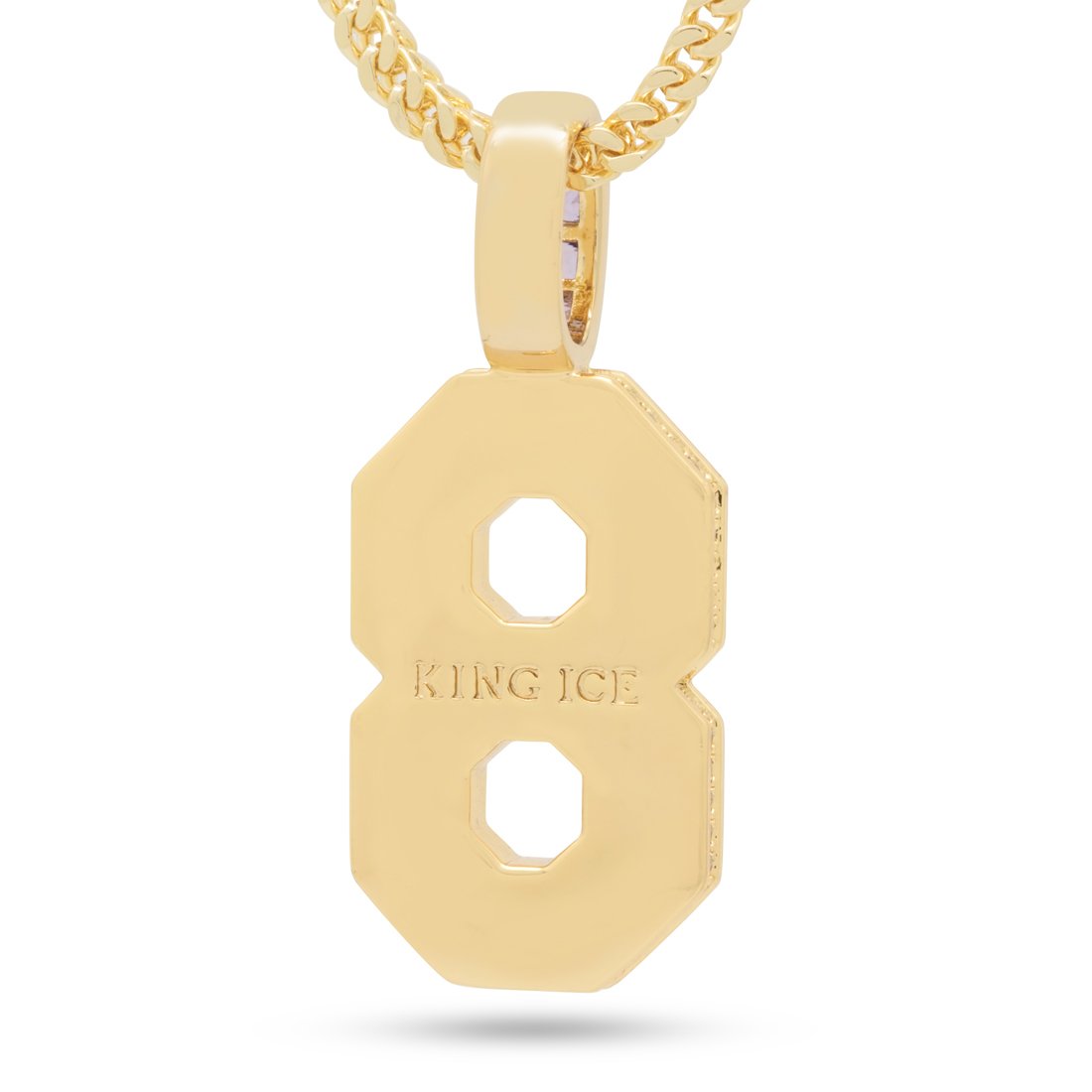 Black Mamba Classic Number 8 Necklace in 14K Gold / 1.7" by King Ice