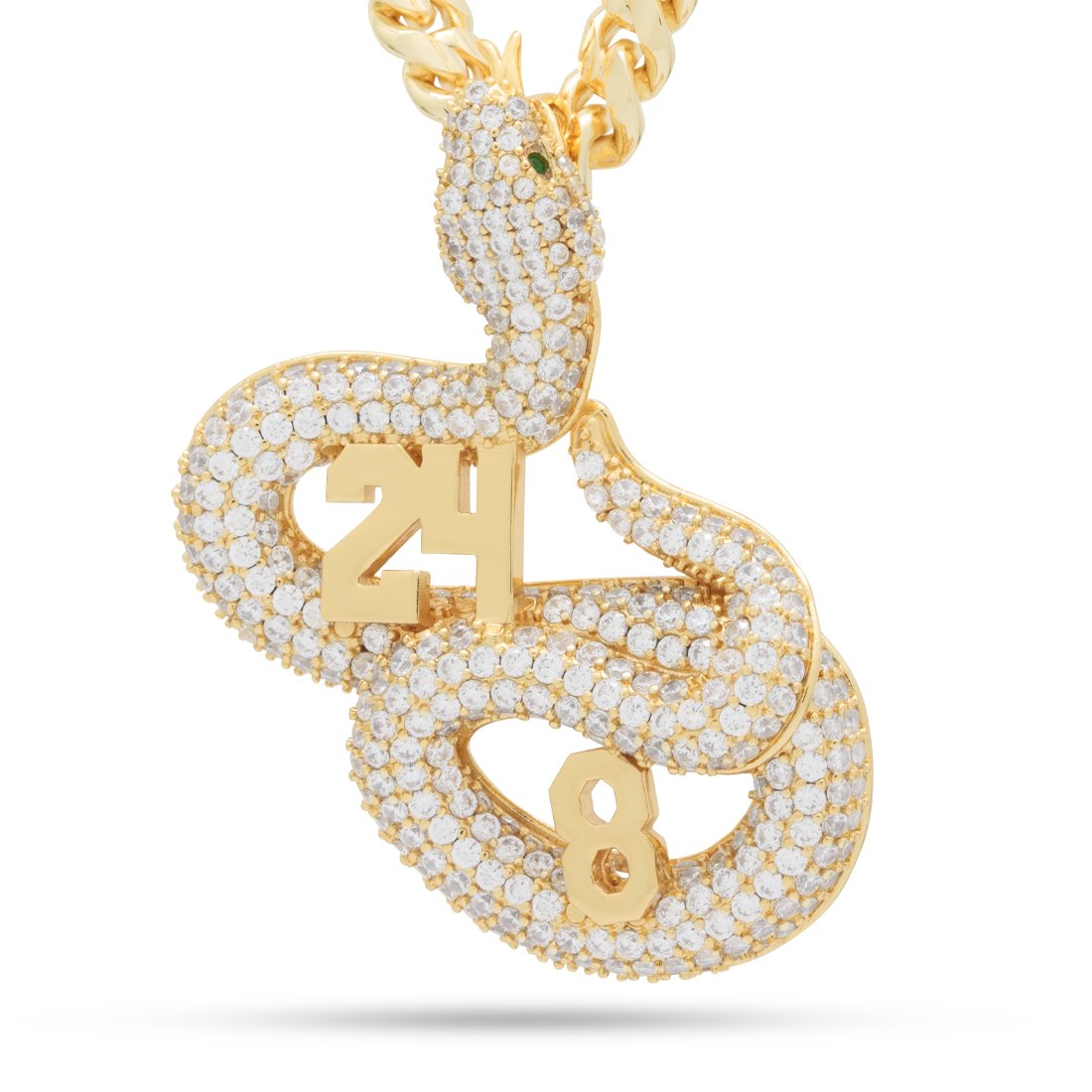 Black Mamba Eras Necklace in 14K Gold / 2.6" by King Ice