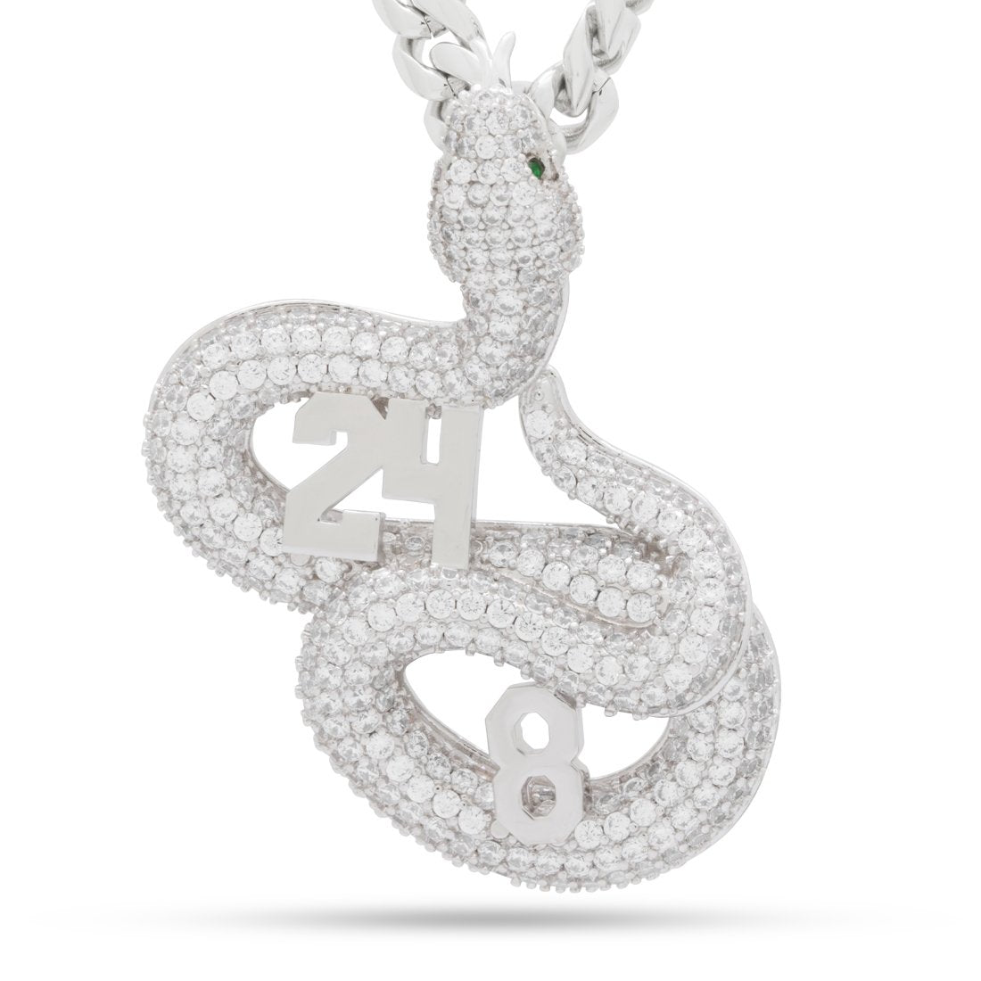 Black Mamba Eras Necklace in White Gold / 2.6" by King Ice