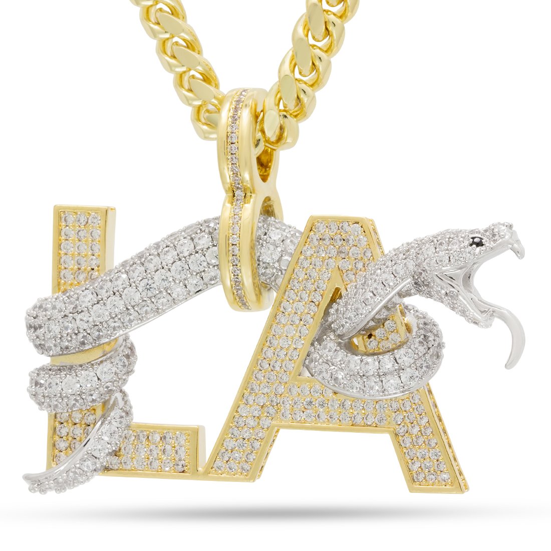 Black Mamba LA Necklace in 14K Gold / 2.7" by King Ice