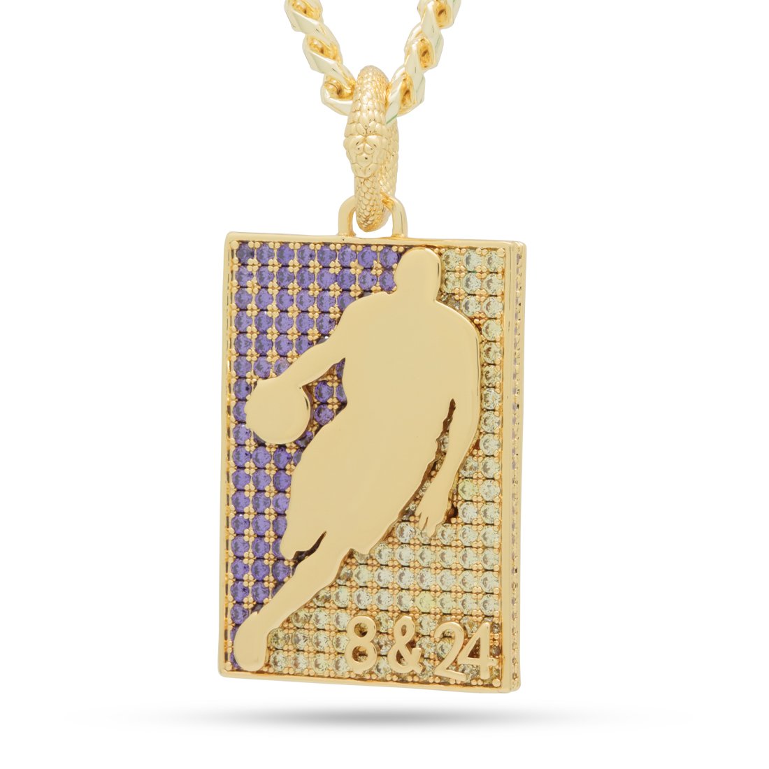 Black Mamba Silhouette Necklace in 14K Gold / 2.1" by King Ice