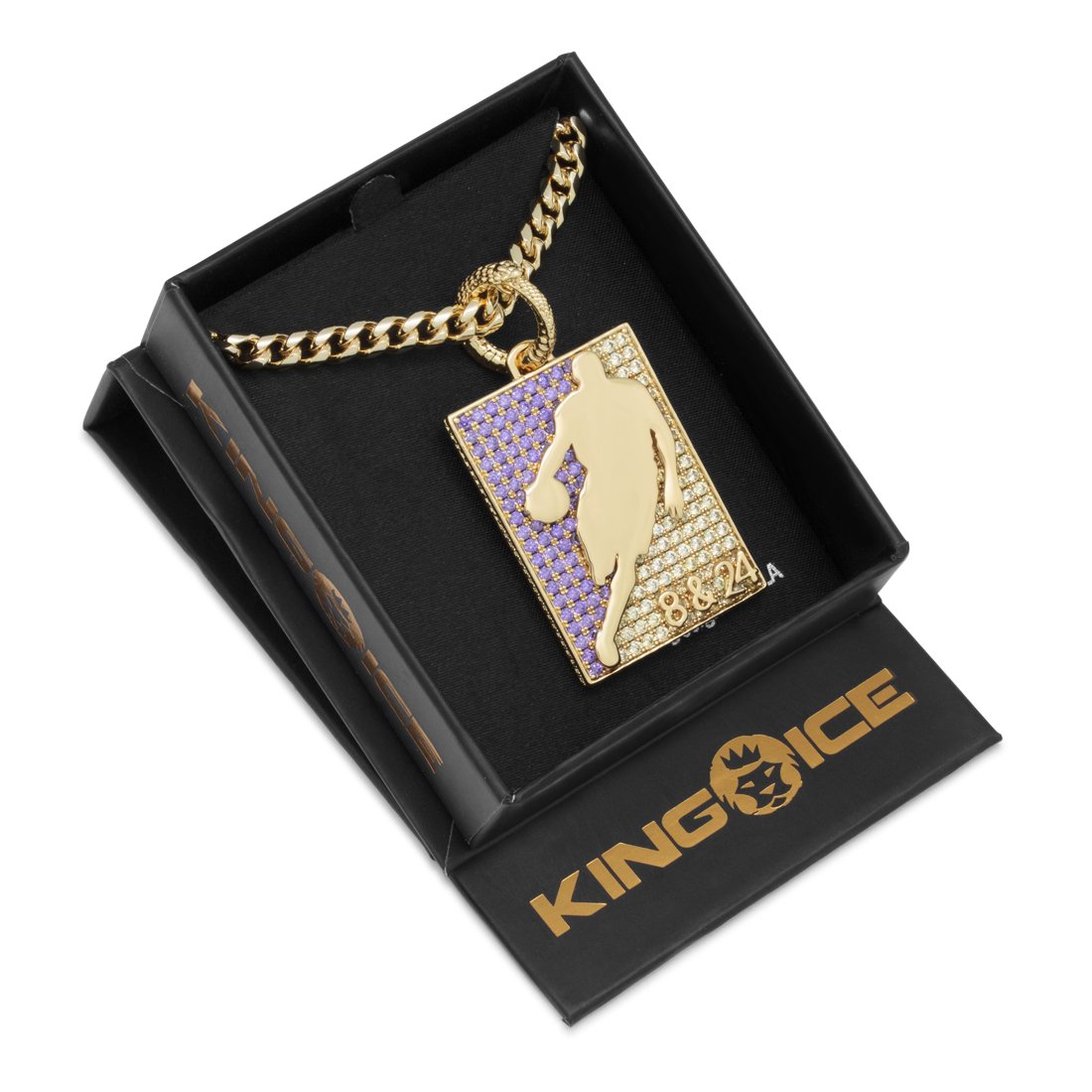 Black Mamba Silhouette Necklace in 14K Gold / 2.1" by King Ice