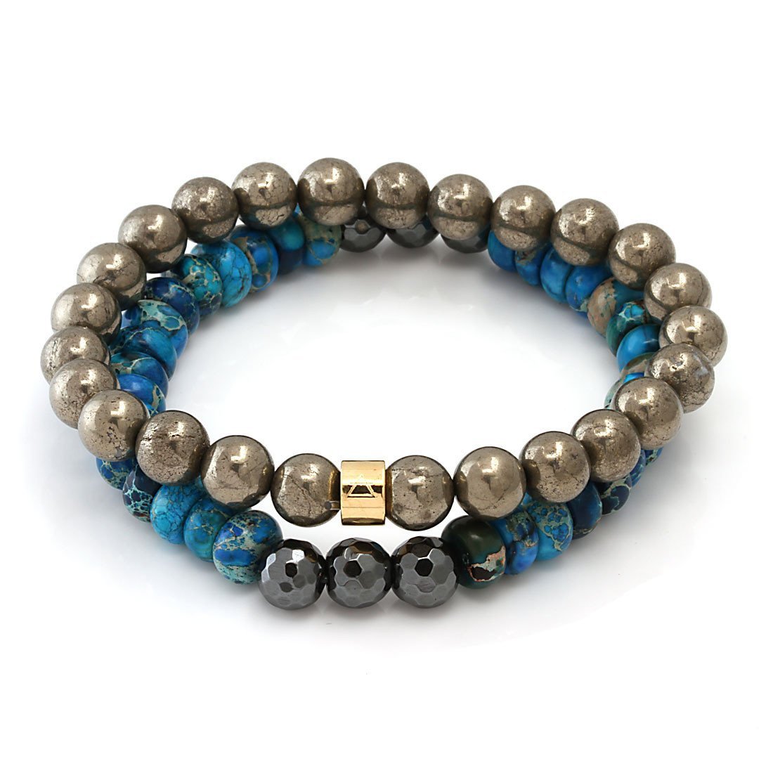 Blue Horizon Bracelet Set by MARZ in 8.5" by King Ice