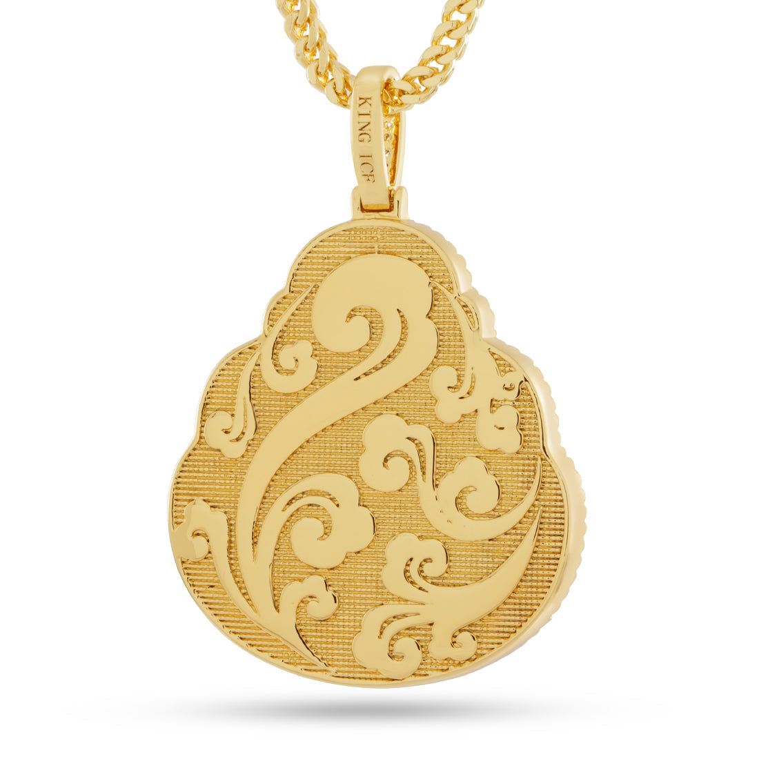 Blue Lapis Buddha Necklace in 14K Gold / 1.4" by King Ice