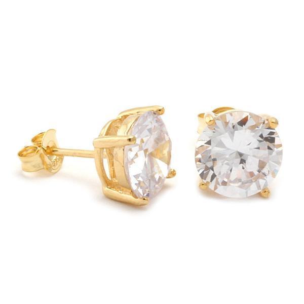 Brilliant-Cut Stud Earrings in Sterling Silver / 14K Vermeil / 5mm by King Ice