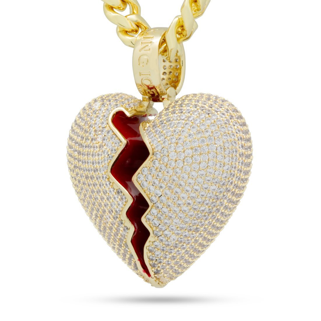 Broken Heart Necklace in by King Ice