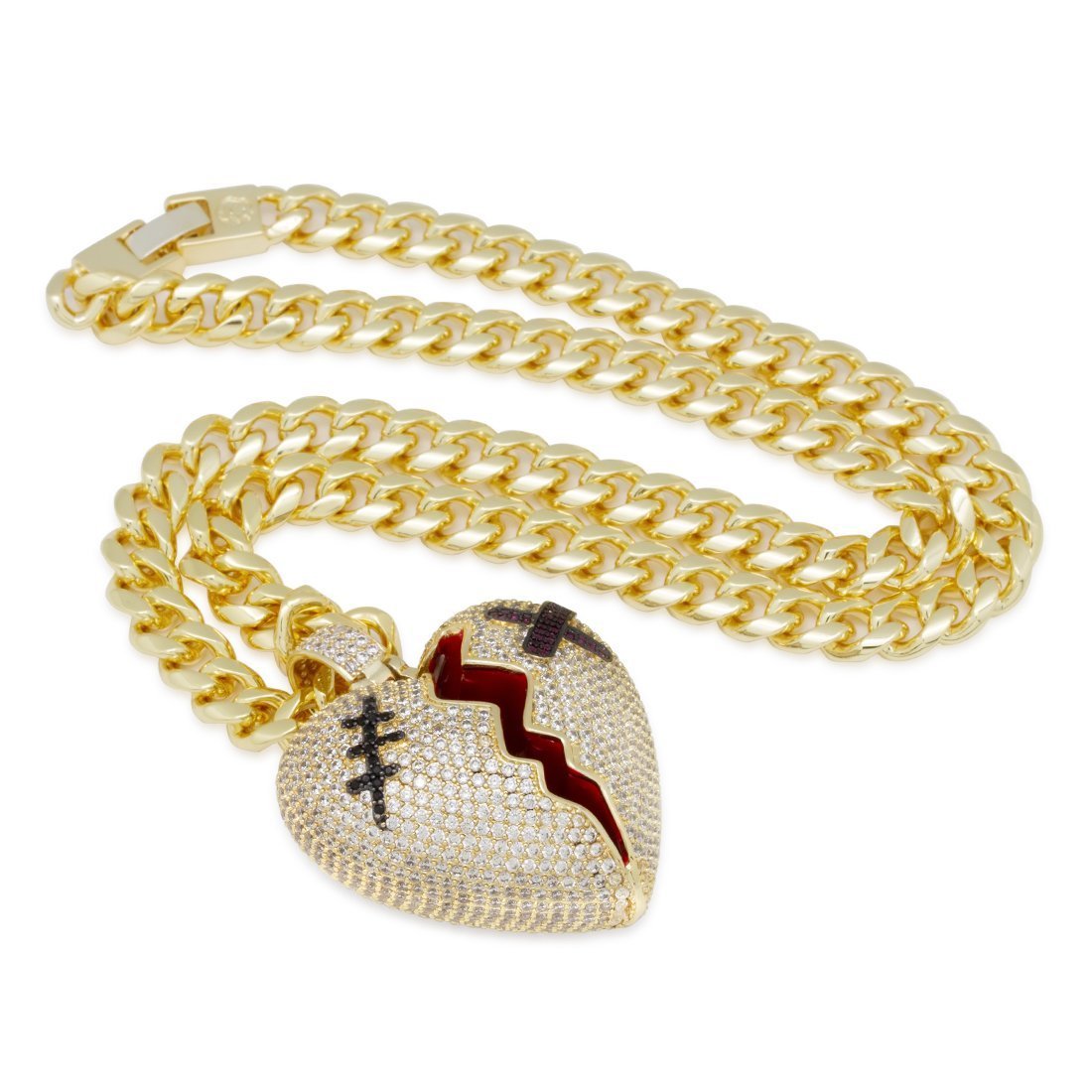 Broken Heart Necklace in by King Ice