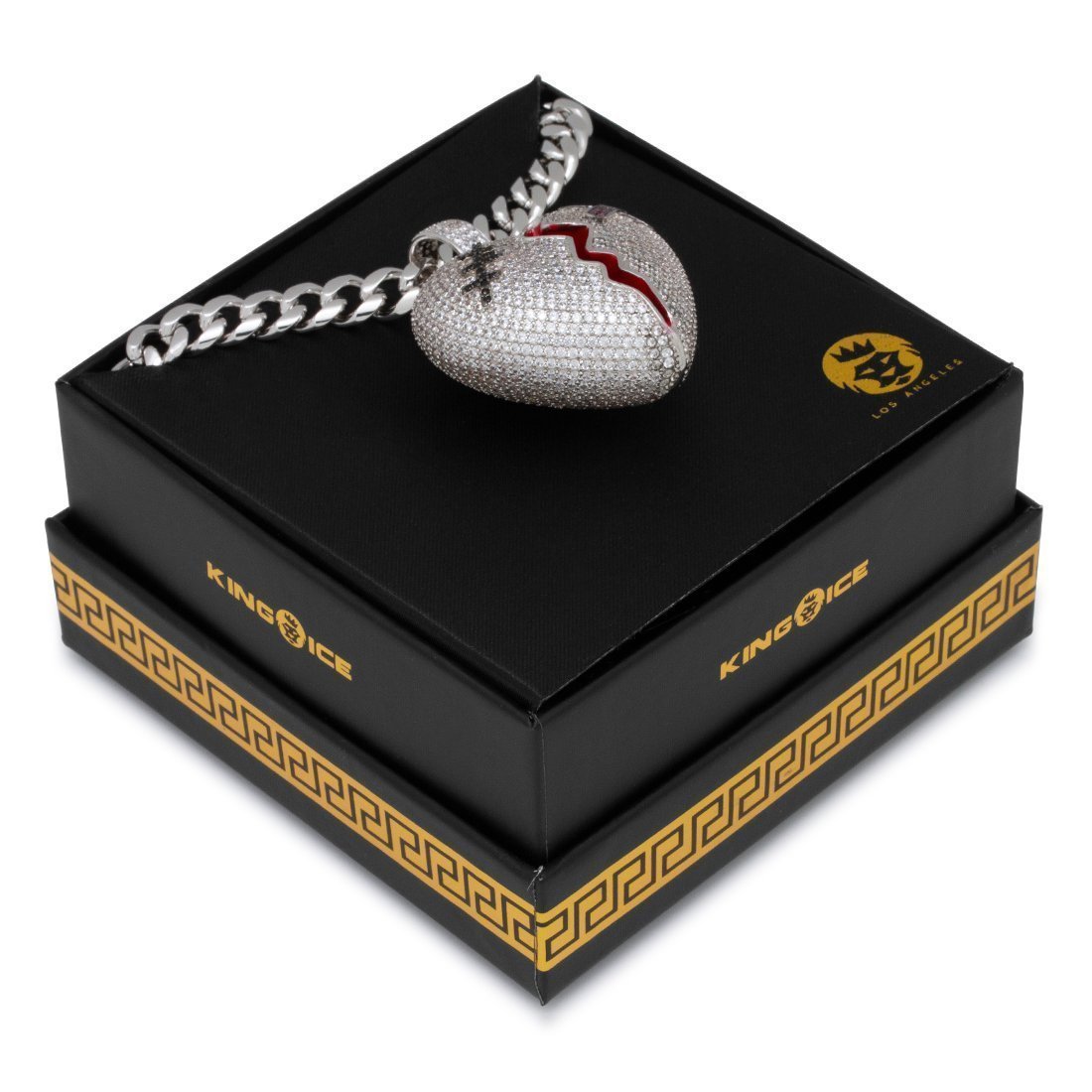 Broken Heart Necklace in by King Ice