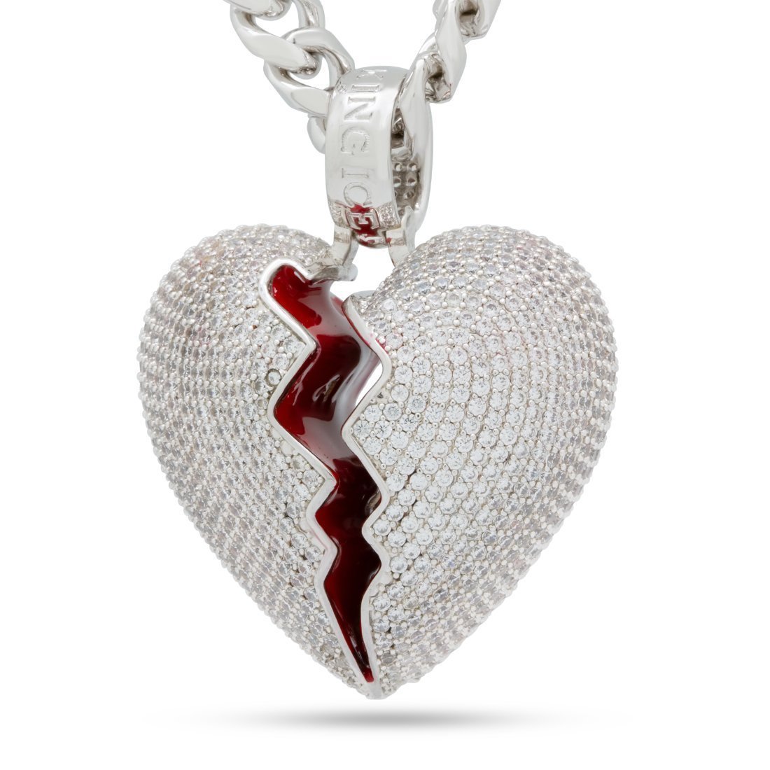 Broken Heart Necklace in by King Ice
