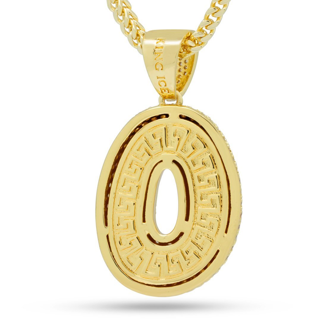 Bubble Letter O Necklace in 14K Gold / 1.7" by King Ice