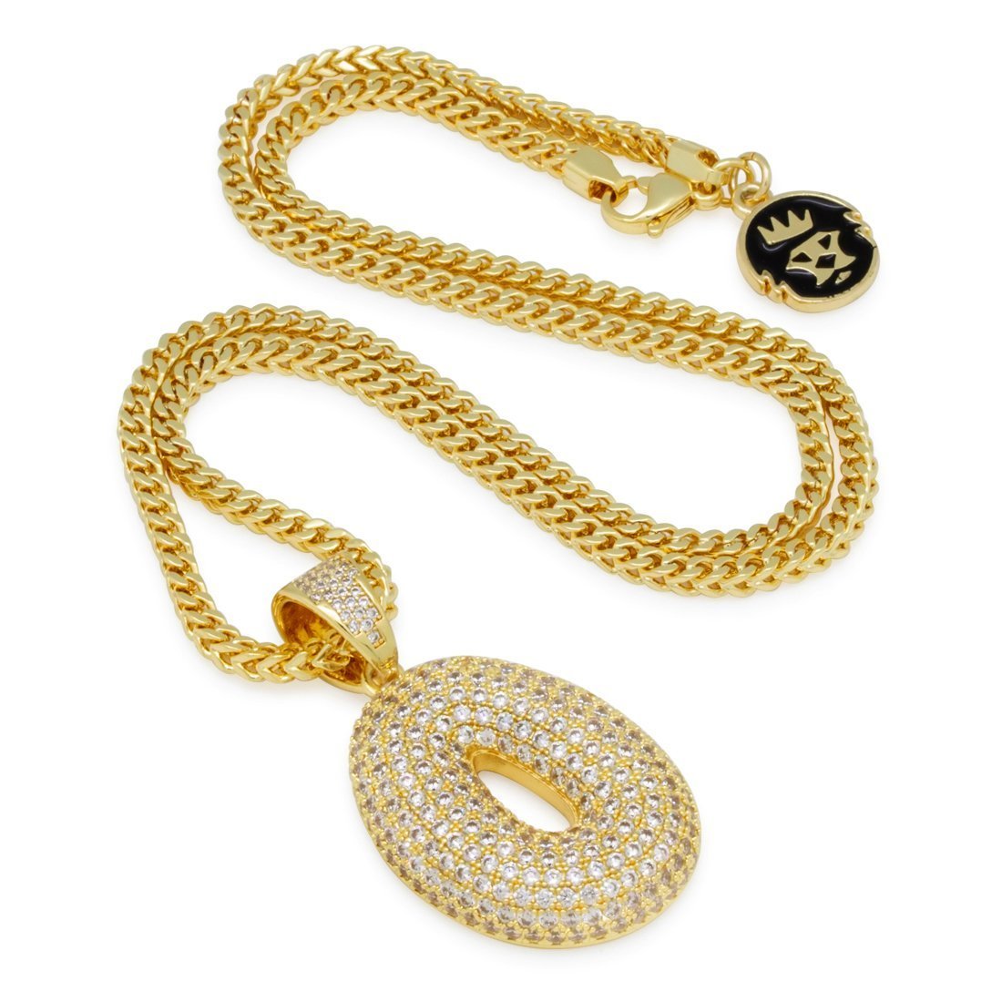Bubble Letter O Necklace in 14K Gold / 1.7" by King Ice