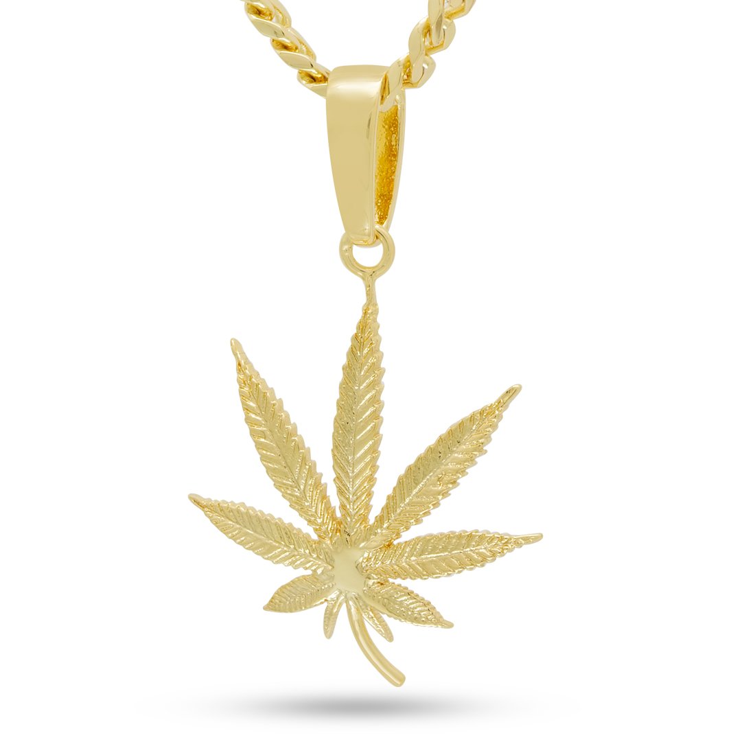14K Gold / S Cannabis Leaf Necklace NKX20003-GOLD