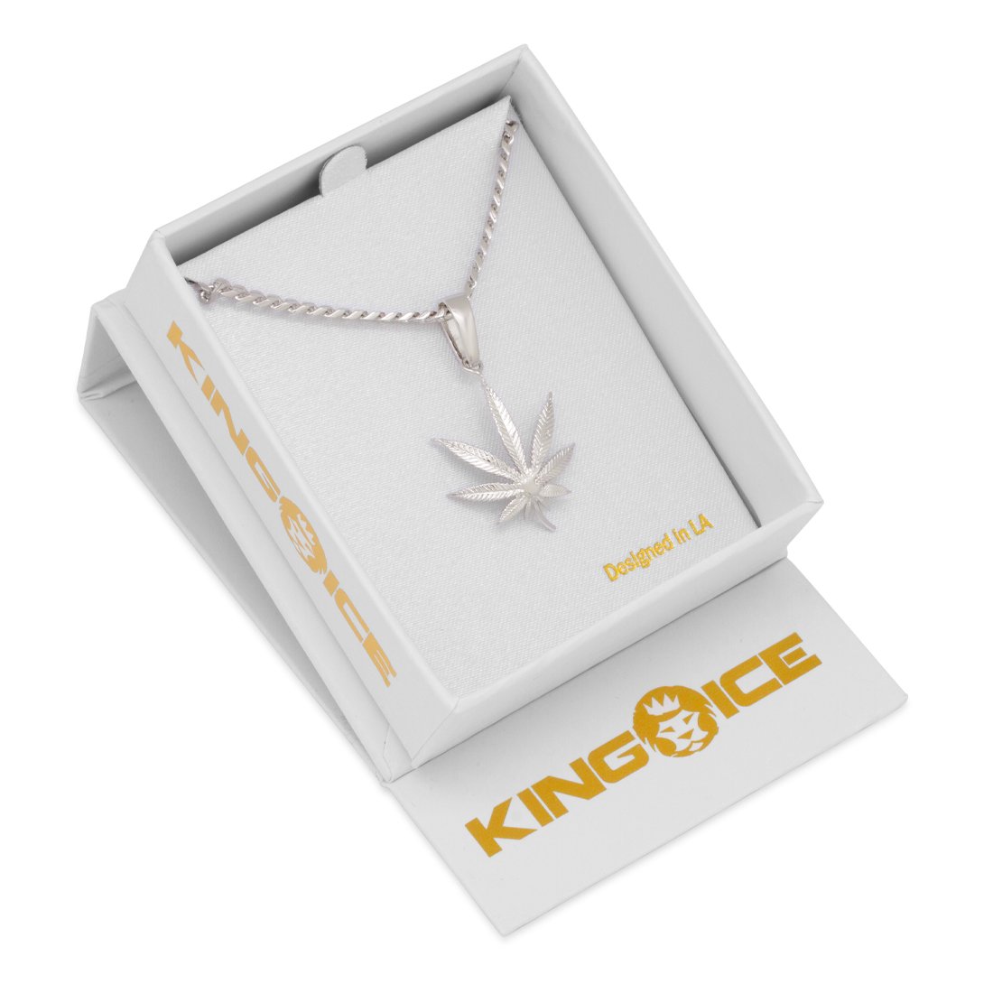 Cannabis Leaf Necklace in by King Ice