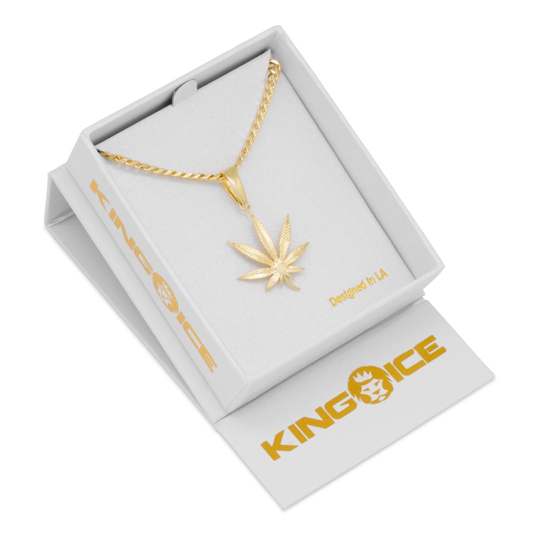 Cannabis Leaf Necklace in by King Ice