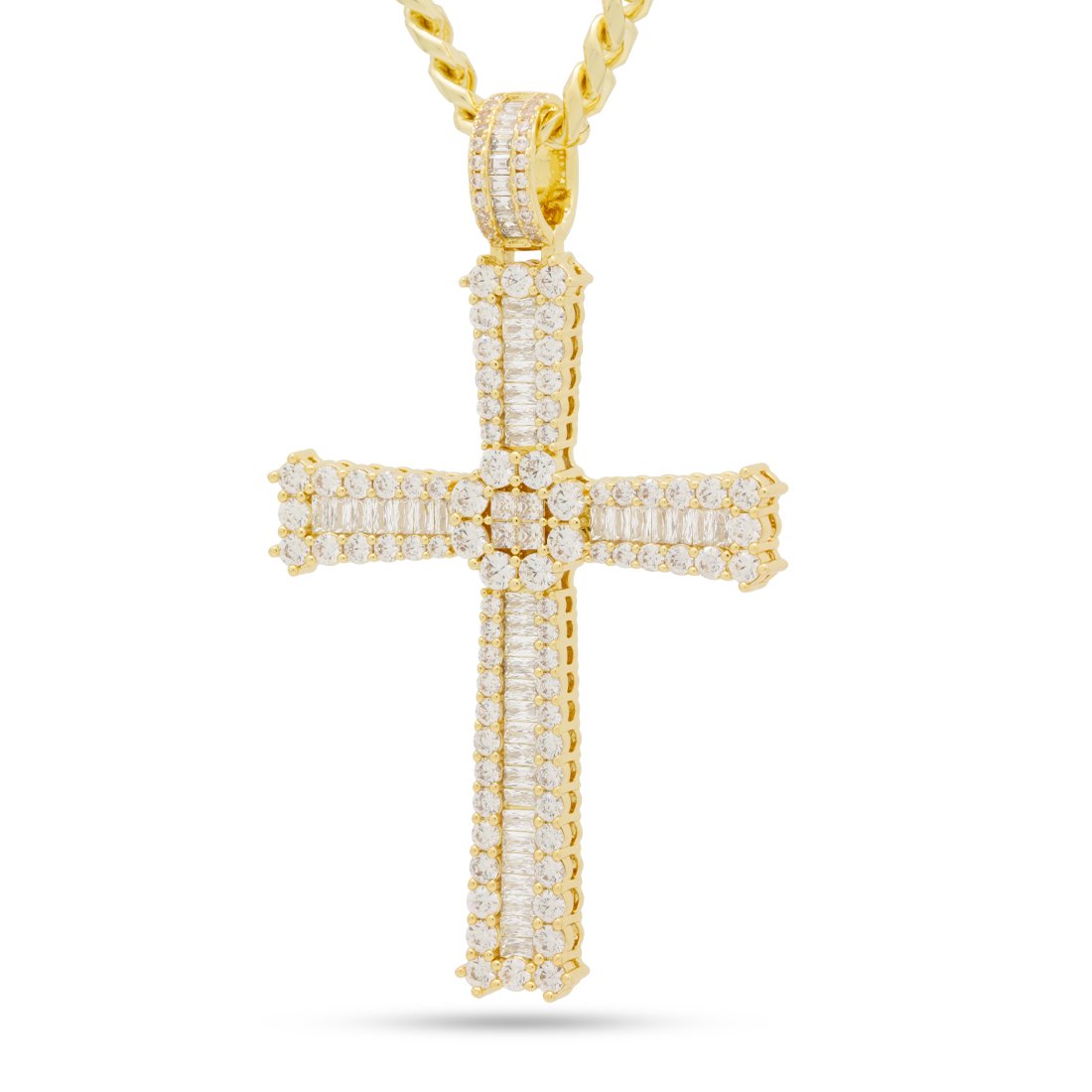 Celtic Cross Necklace in 14K Gold / 2.7" by King Ice