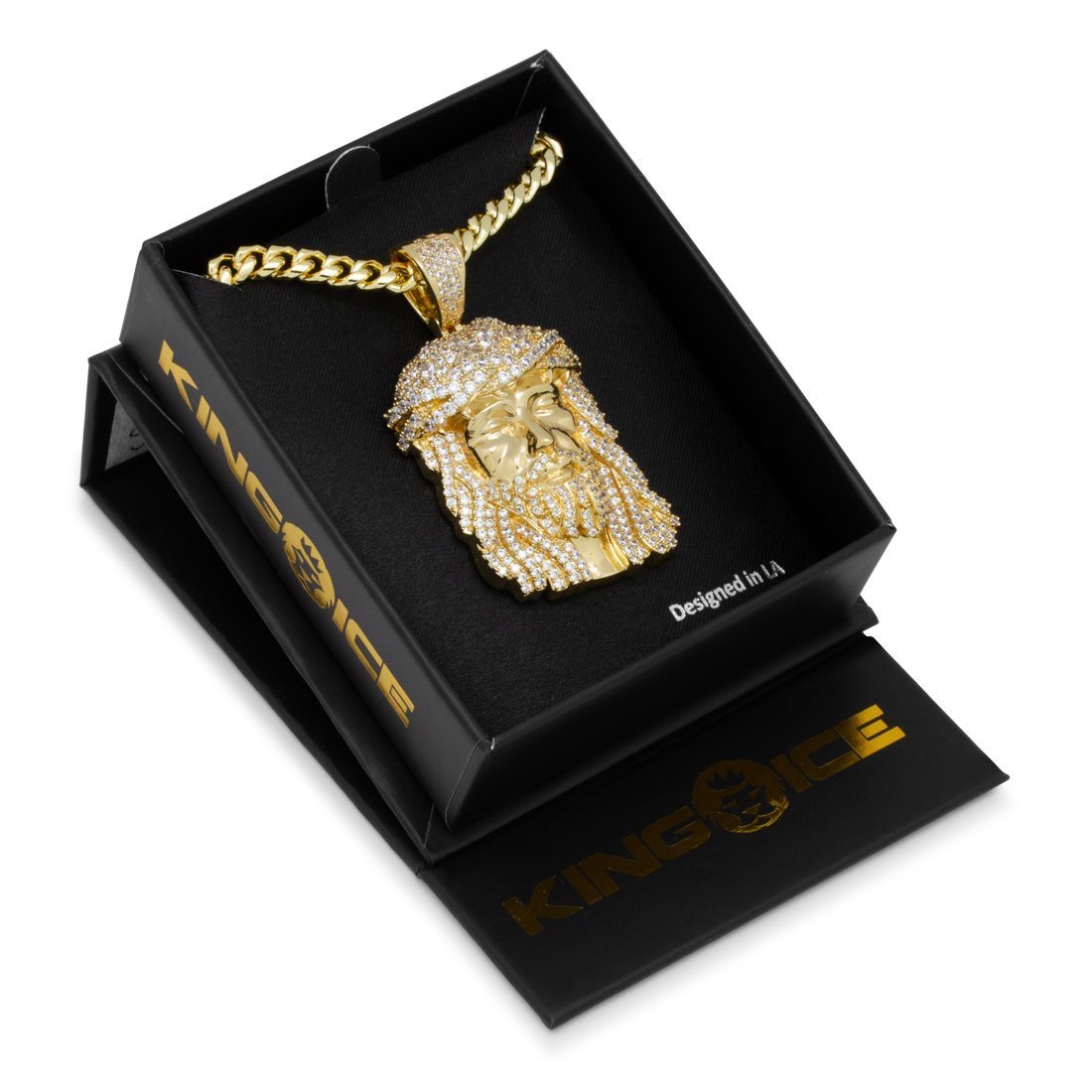 Christ Head Necklace in by King Ice