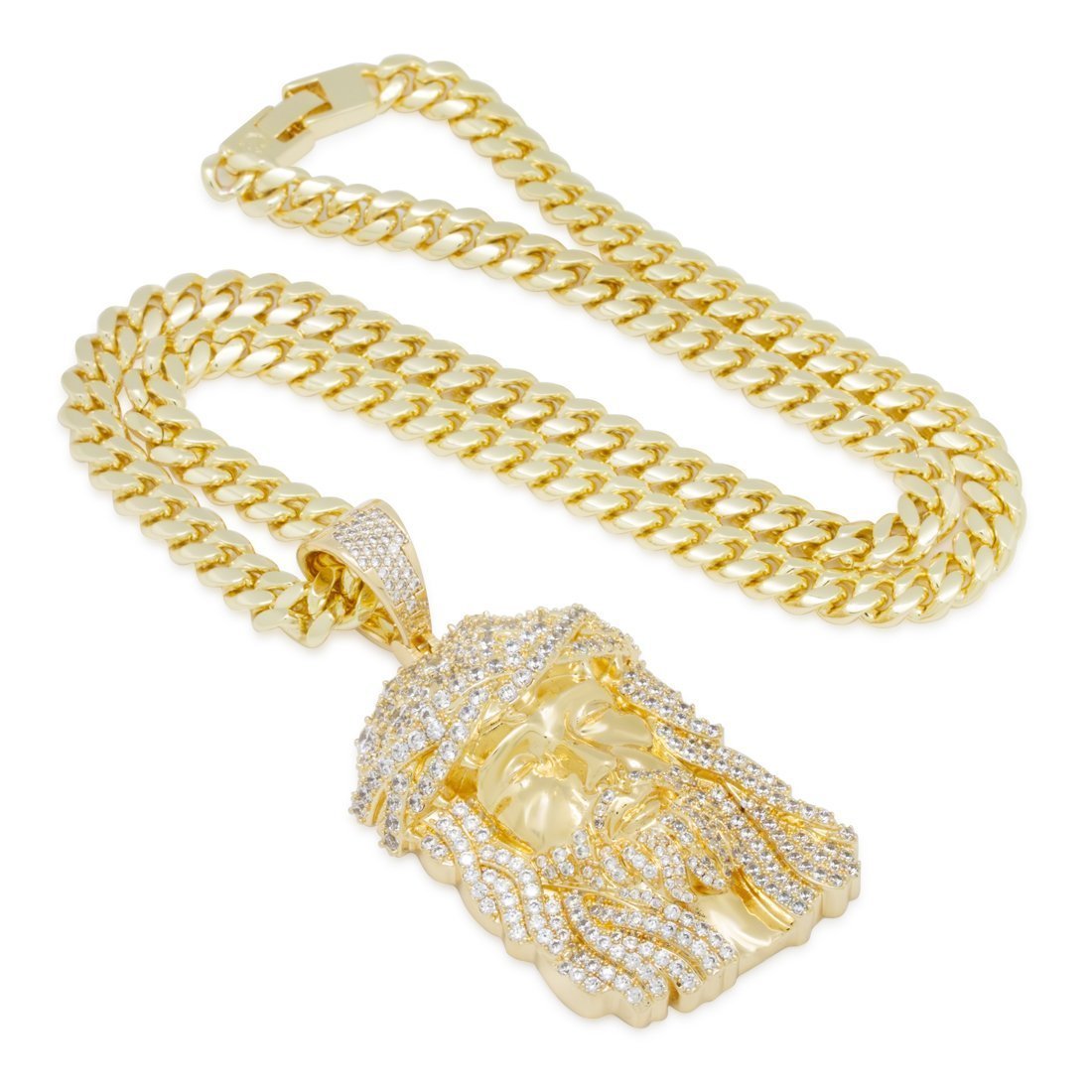 Christ Head Necklace in by King Ice