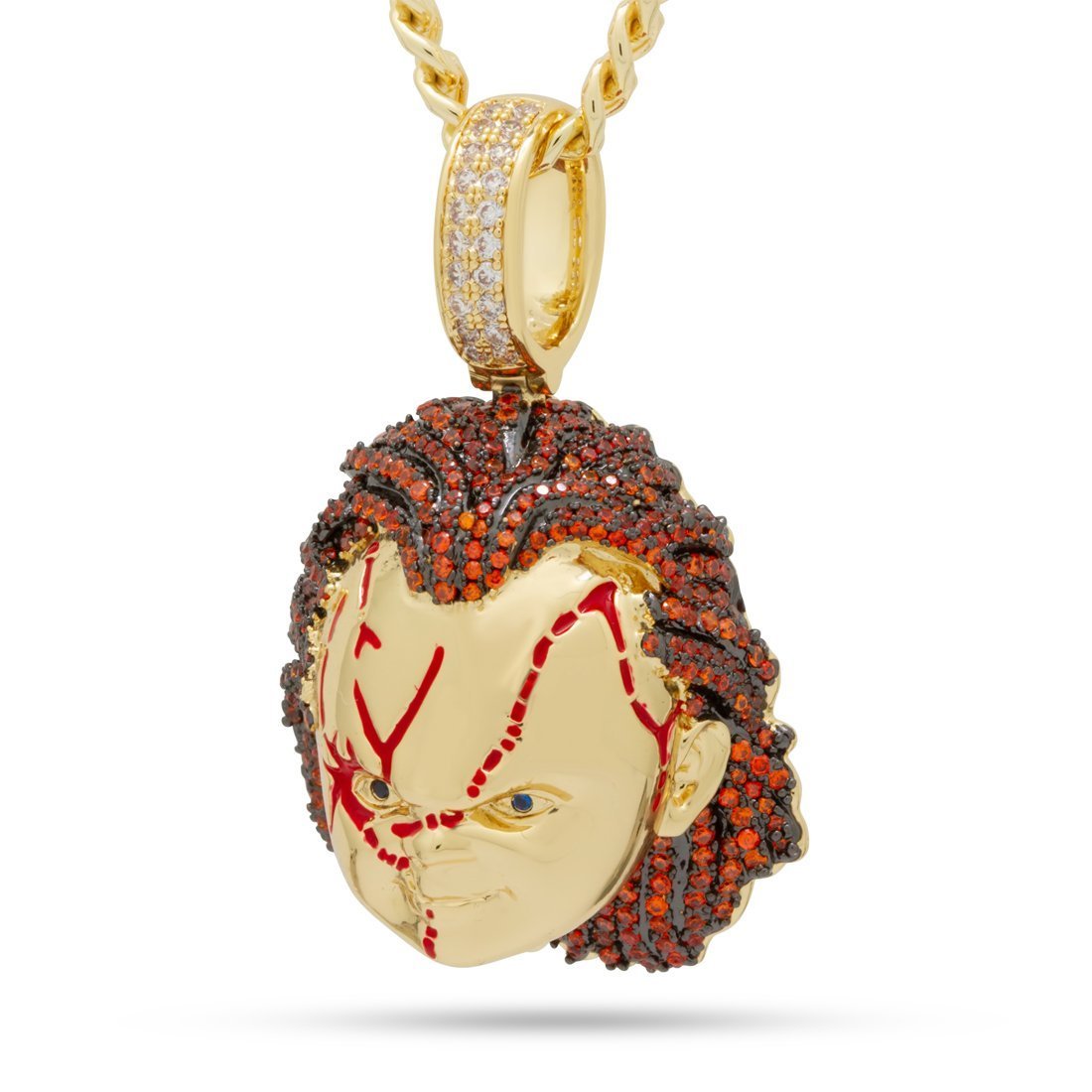 Chucky x King Ice - Bad Guy Necklace in 14K Gold / 2.3" by King Ice