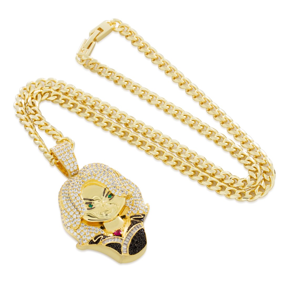 Chucky x King Ice - Tiffany Valentine Bust Necklace in 14K Gold / 2.2" by King Ice