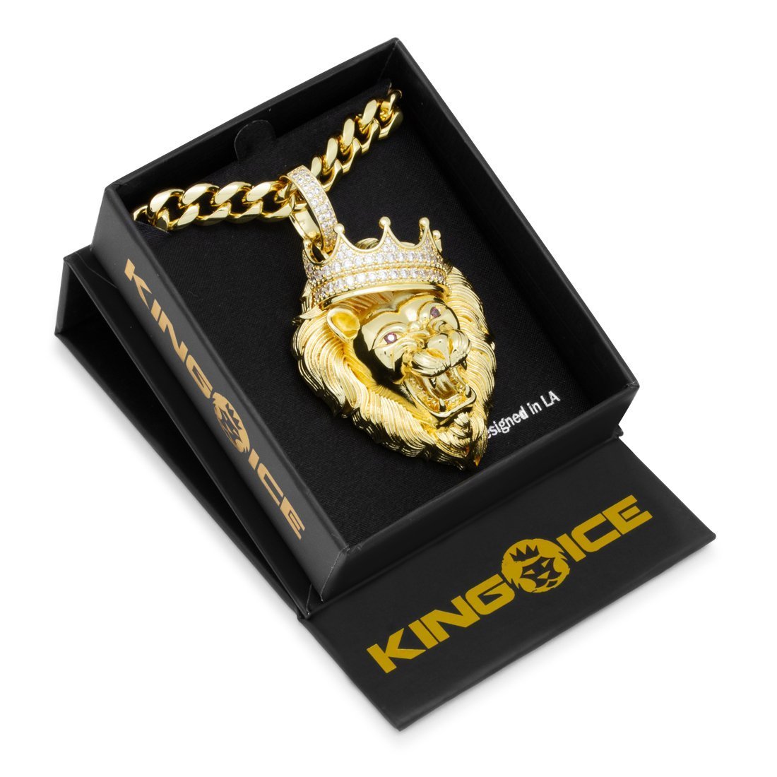 Classic Roaring Lion Necklace in by King Ice