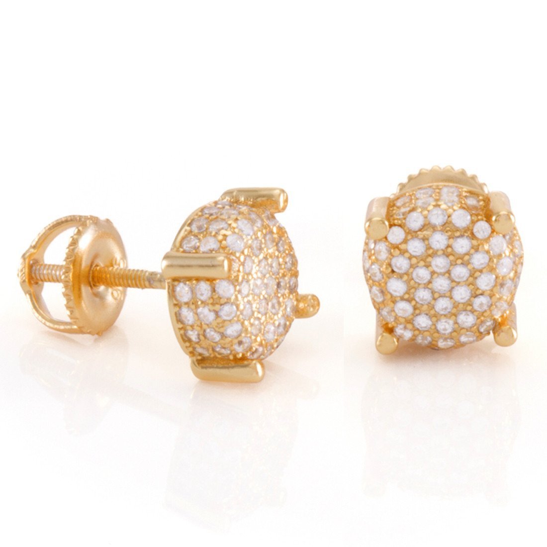 Cluster Stud Earrings in Sterling Silver / 14K Vermeil / 8mm by King Ice