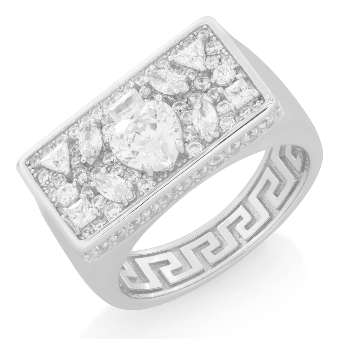Crown Julz Ring in Sterling Silver / White Gold / 7 by King Ice