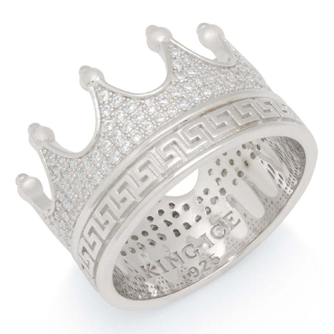 Crown Ring in Sterling Silver / White Gold / 7 by King Ice