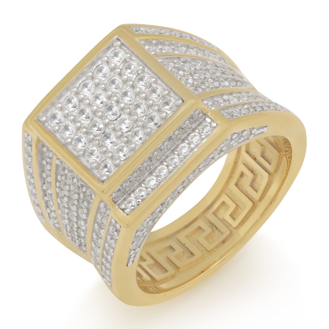 Cubist Ring in Sterling Silver / 14K/White Gold / 7 by King Ice