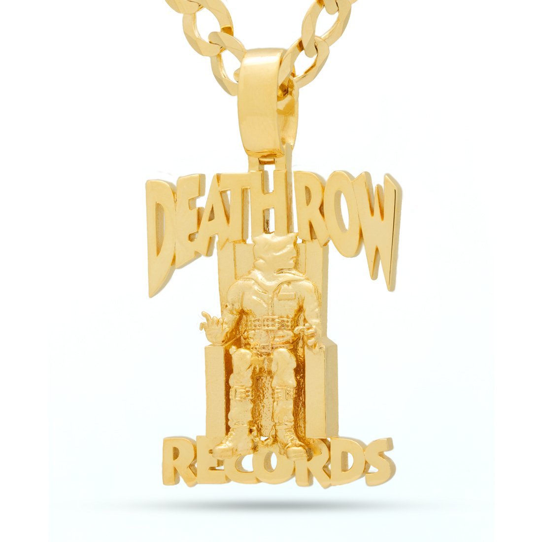 Solid Gold / 14K Gold / 2.3" Death Row Records x King Ice - Death Row Necklace