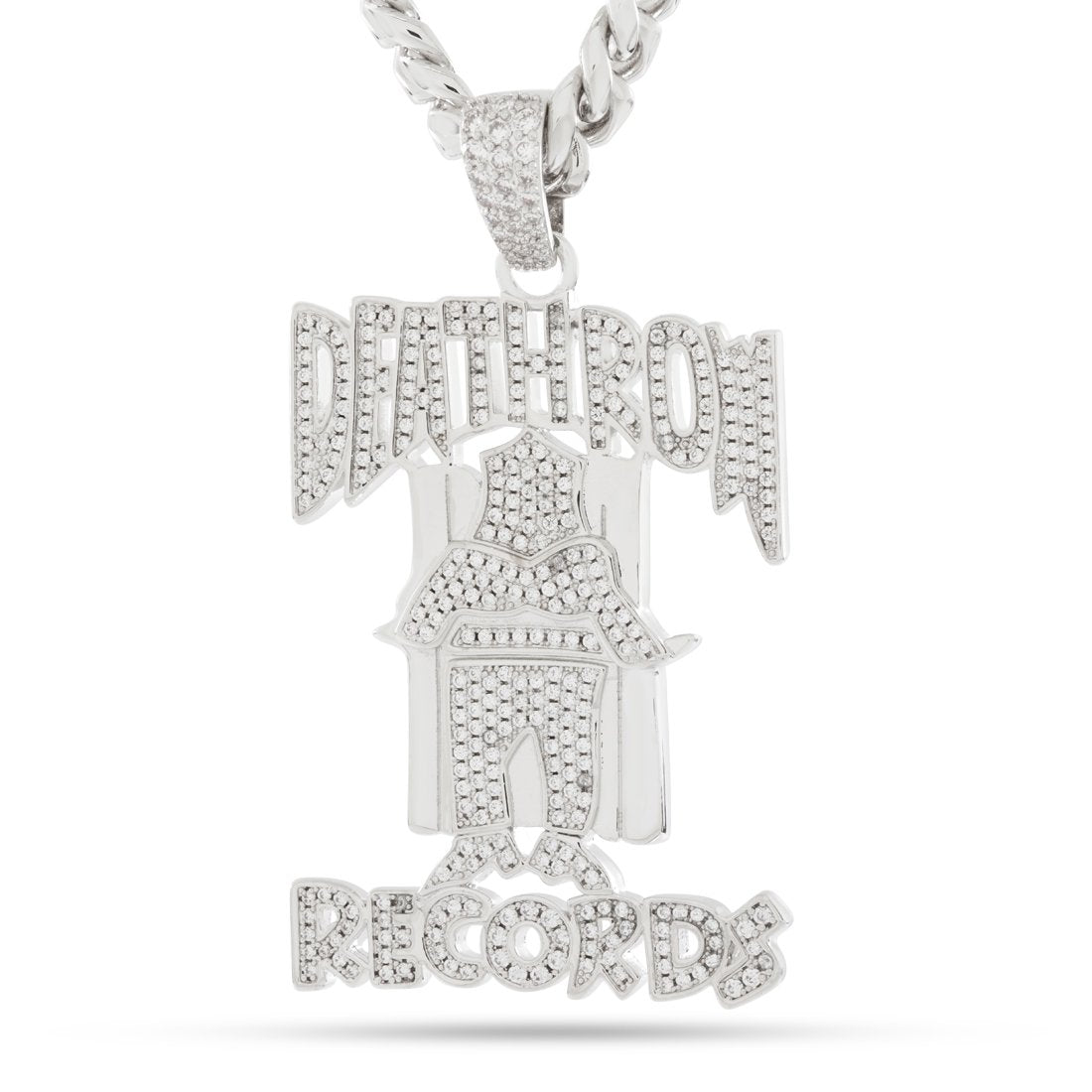 Death Row Records x King Ice - OG Death Row Logo Necklace  in  Gold Plated / White Gold / 2.5" by King Ice
