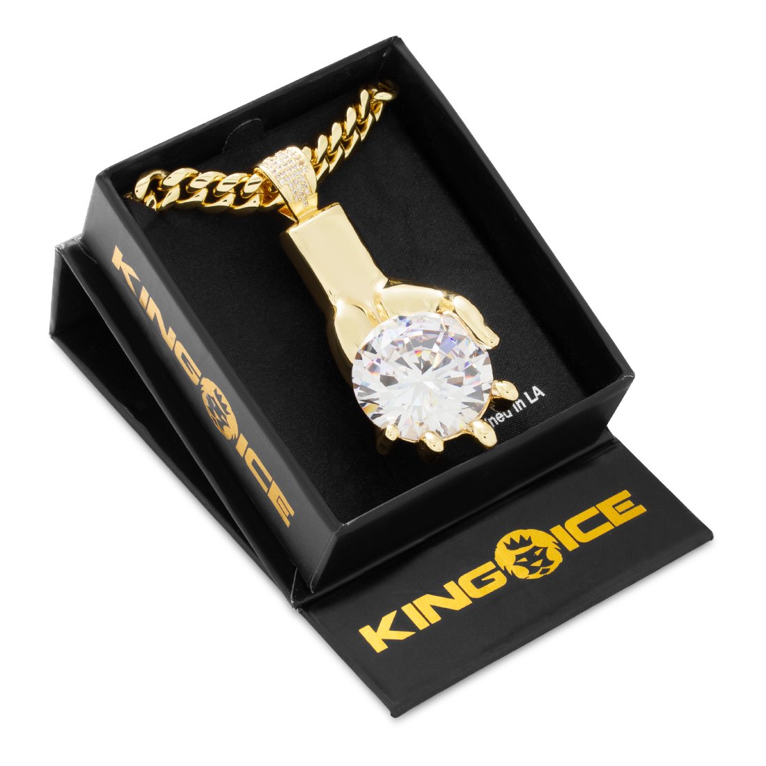 Diamond Hands Necklace in by King Ice