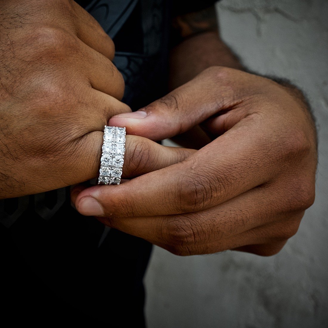 Double-Row Brilliant-Cut Ring in by King Ice