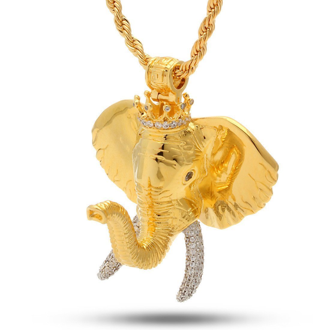 Elephant Necklace in 14K Gold / 2.3" by King Ice