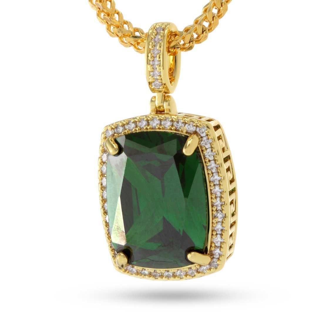 Emerald Crown Julz Necklace in 14K Gold / 1.5" by King Ice
