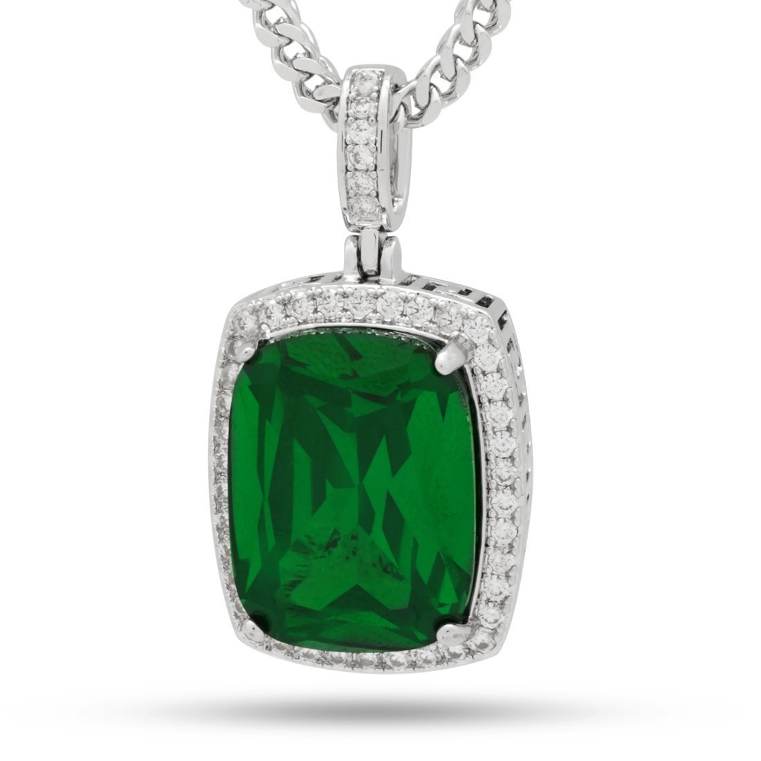 Emerald Crown Julz Necklace in White Gold / 1.5" by King Ice