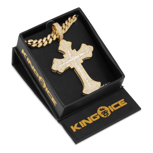 Fleur de Lis Cross Necklace in by King Ice