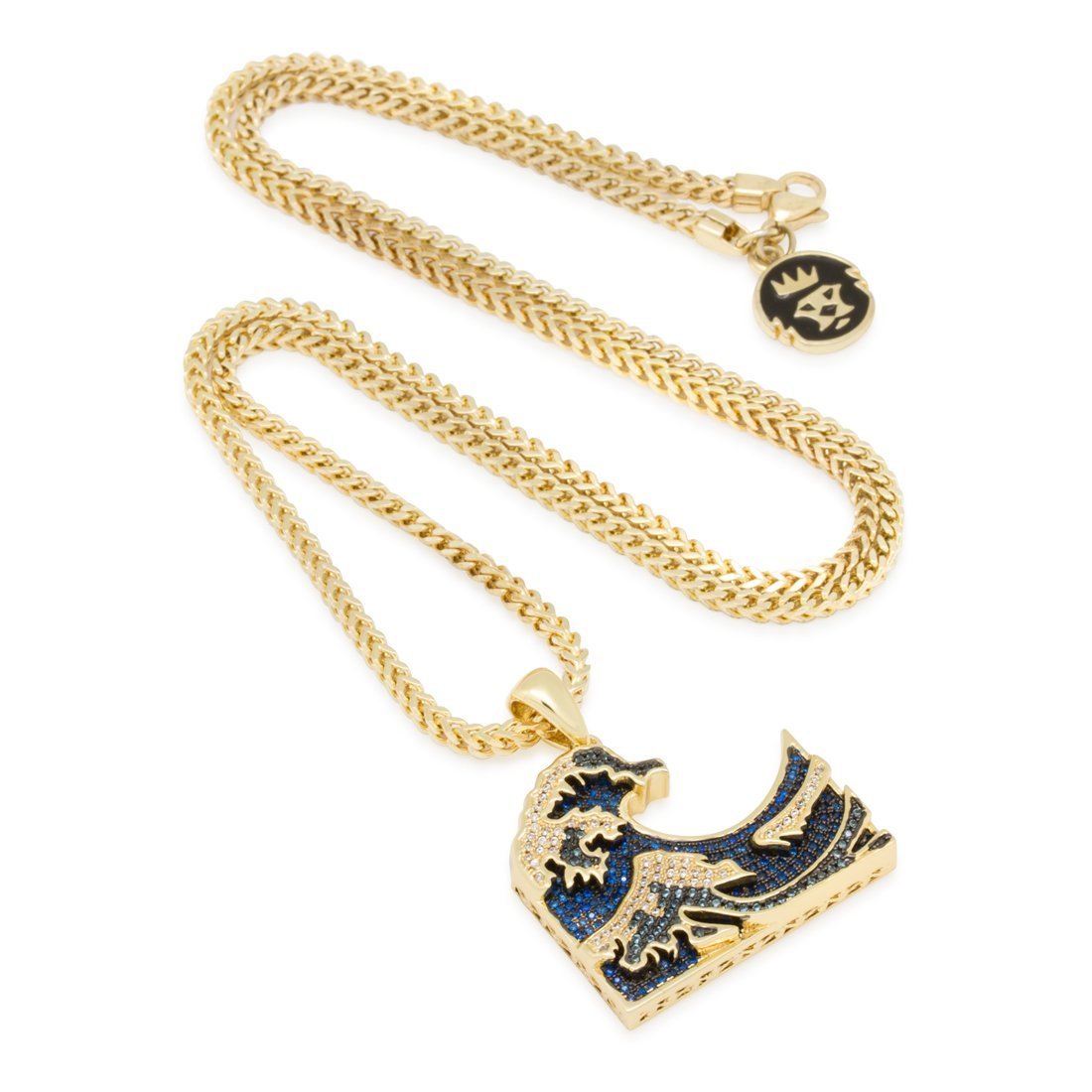 Great Wave Necklace in 14K Gold / 1.5" by King Ice