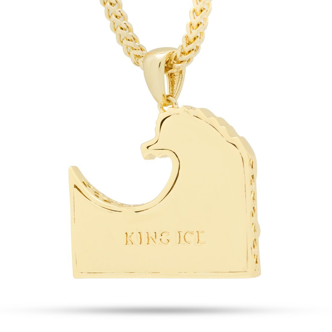 Great Wave Necklace in 14K Gold / 1.5" by King Ice