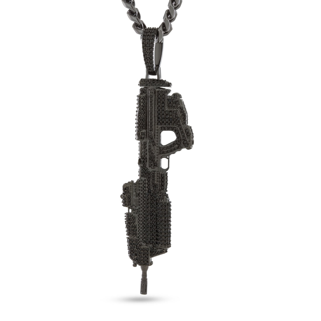 Halo x King Ice - MA5C Assault Rifle Necklace in Black Gold / 3" by King Ice