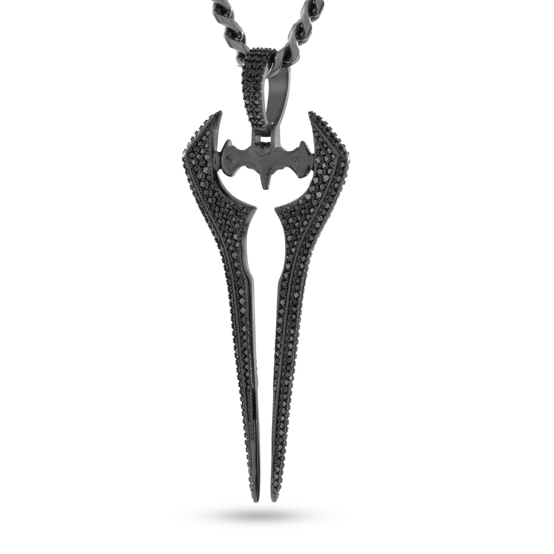 Halo x King Ice - Iced Energy Sword Necklace in Black Gold / 2.7" by King Ice