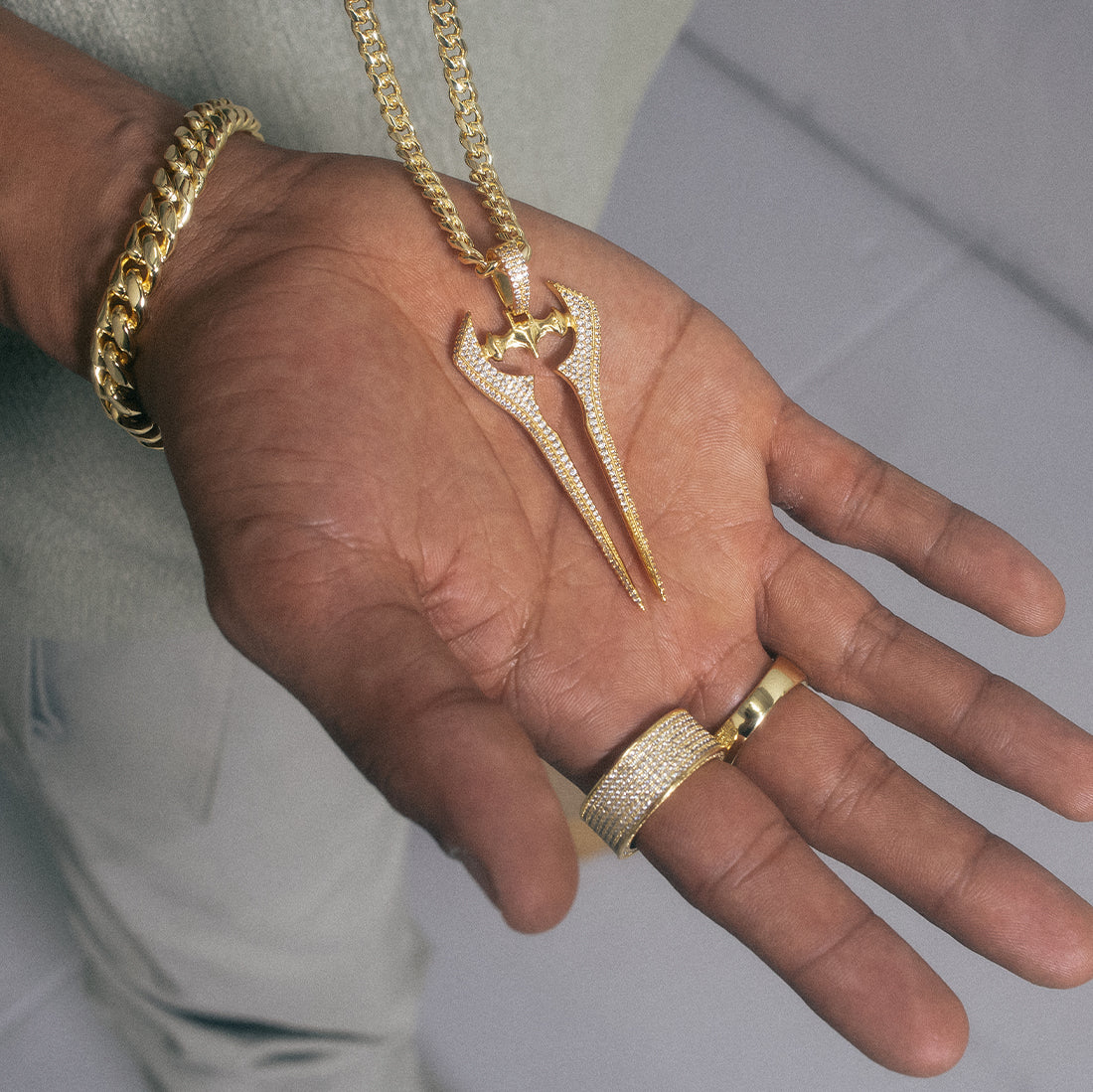 Halo x King Ice - Iced Energy Sword Necklace in by King Ice