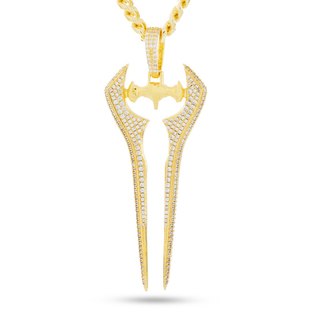 Halo x King Ice - Iced Energy Sword Necklace in 14K Gold / 2.7" by King Ice