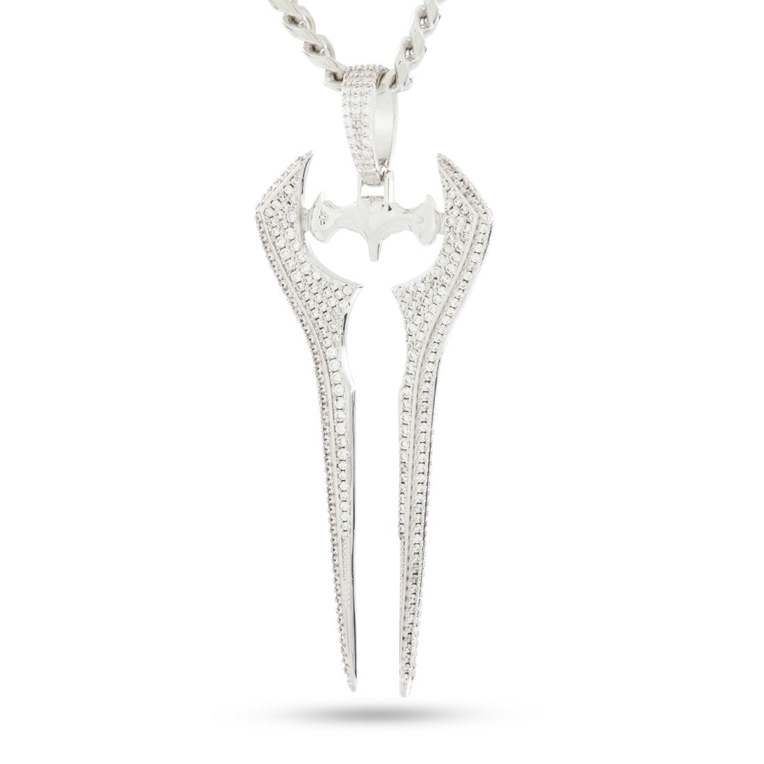 Halo x King Ice - Iced Energy Sword Necklace in White Gold / 2.7" by King Ice