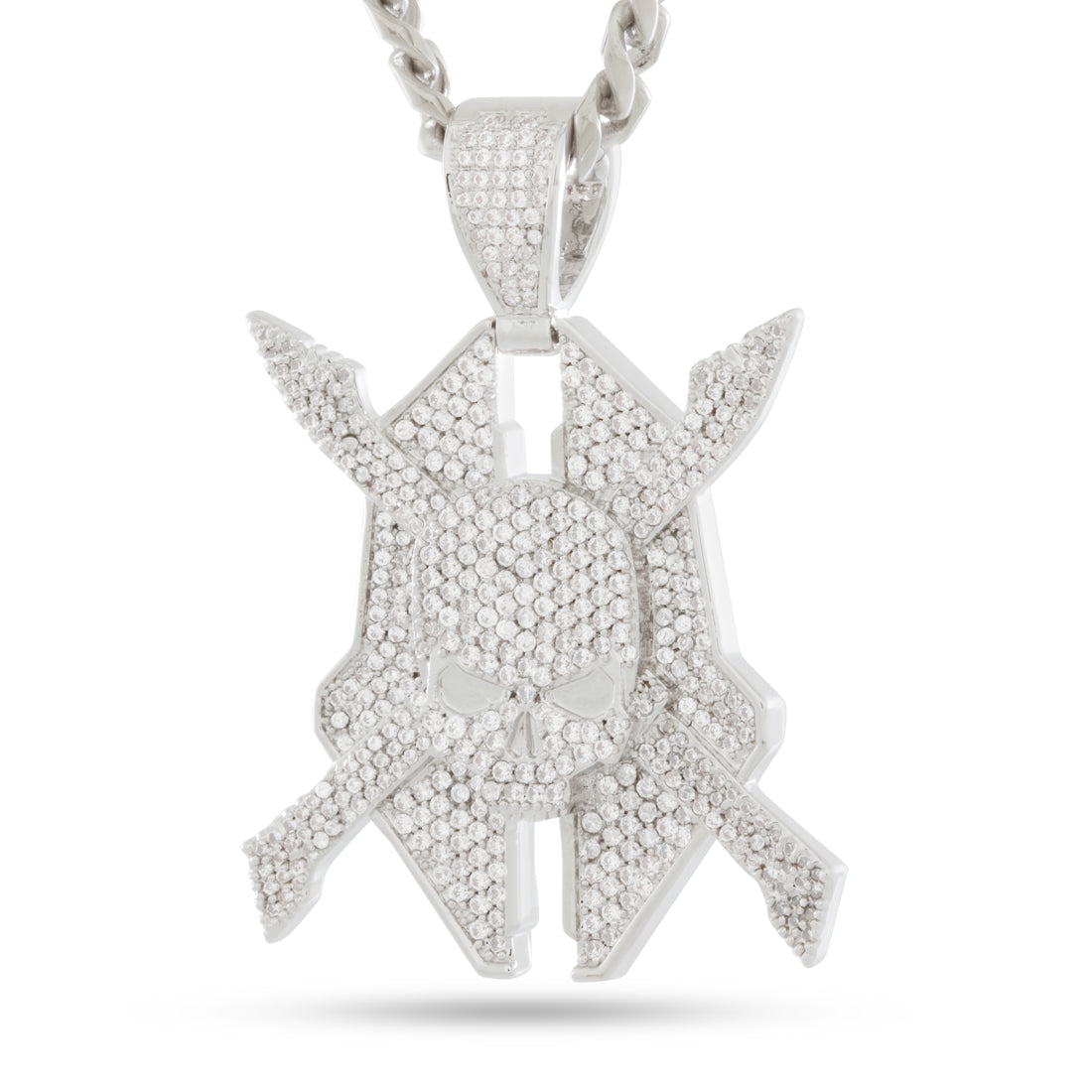 Halo x King Ice - Legendary Emblem Necklace in White Gold / 1.9" by King Ice