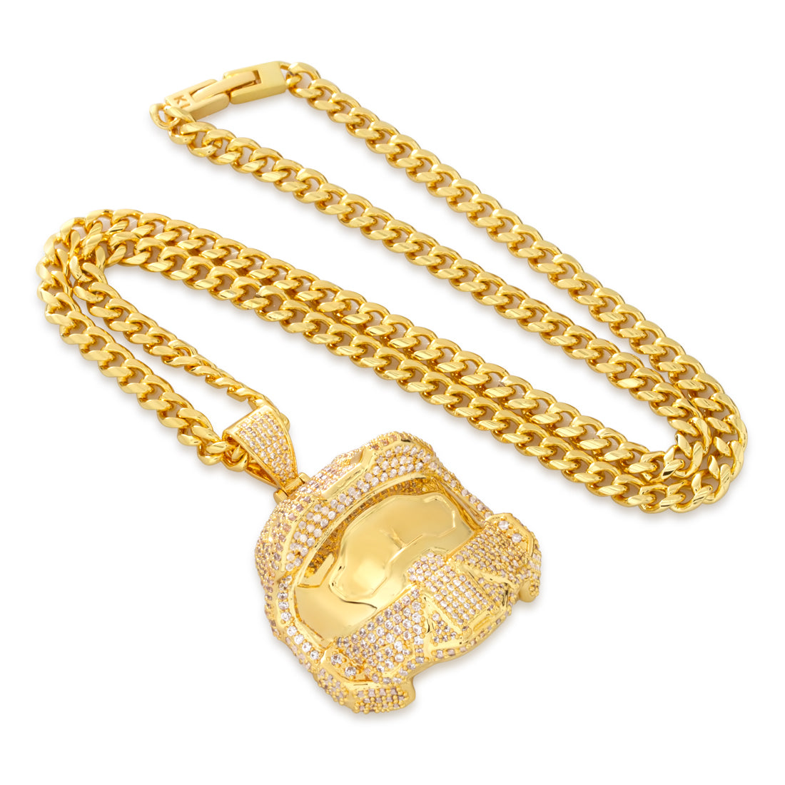 Halo x King Ice - Master Chief Helmet II Necklace in by King Ice