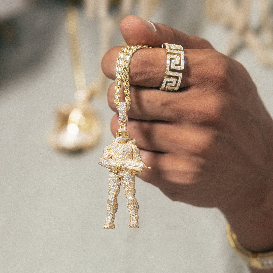 Halo x King Ice - Master Chief Necklace in by King Ice