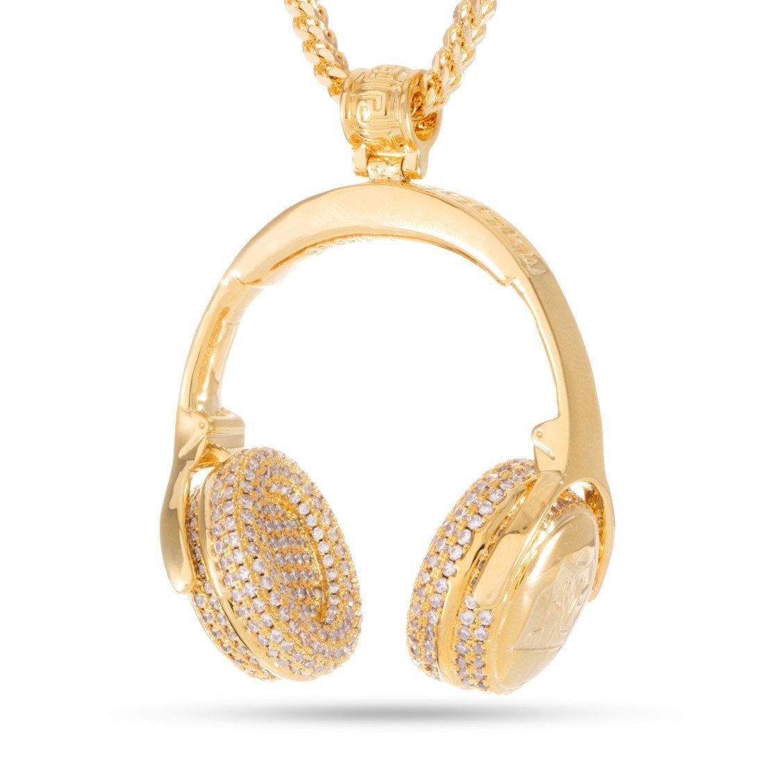Headphones Necklace in 14K Gold / 1.7" by King Ice